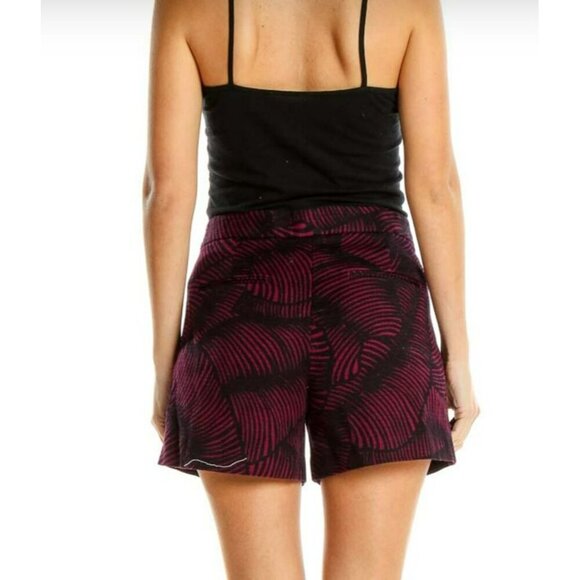 Ann Taylor Women's 4 Pink Navy Palm Leaf Tropical 4" Tailored Chino Shorts - Picture 5 of 10